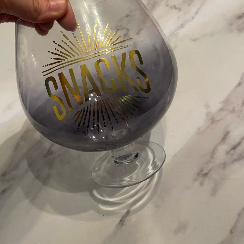 Gold and Clear Glass Snack Bowl